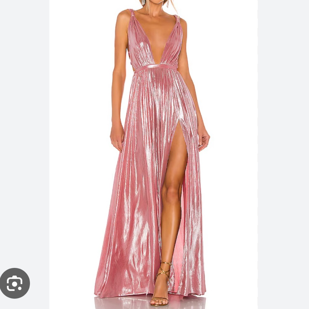 NEW NWT Bronx and Banco Runway Goddess Gown in Metallic Rose